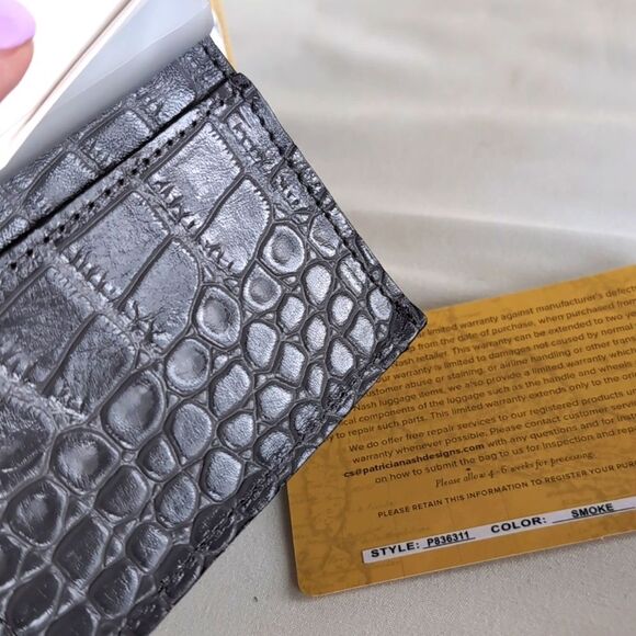 Patricia Nash Distinctive Vintage Croc Astor Wallet 🩶NWT - Picture 6 of 15